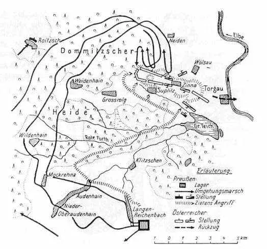 La carte Bataille de Torgau