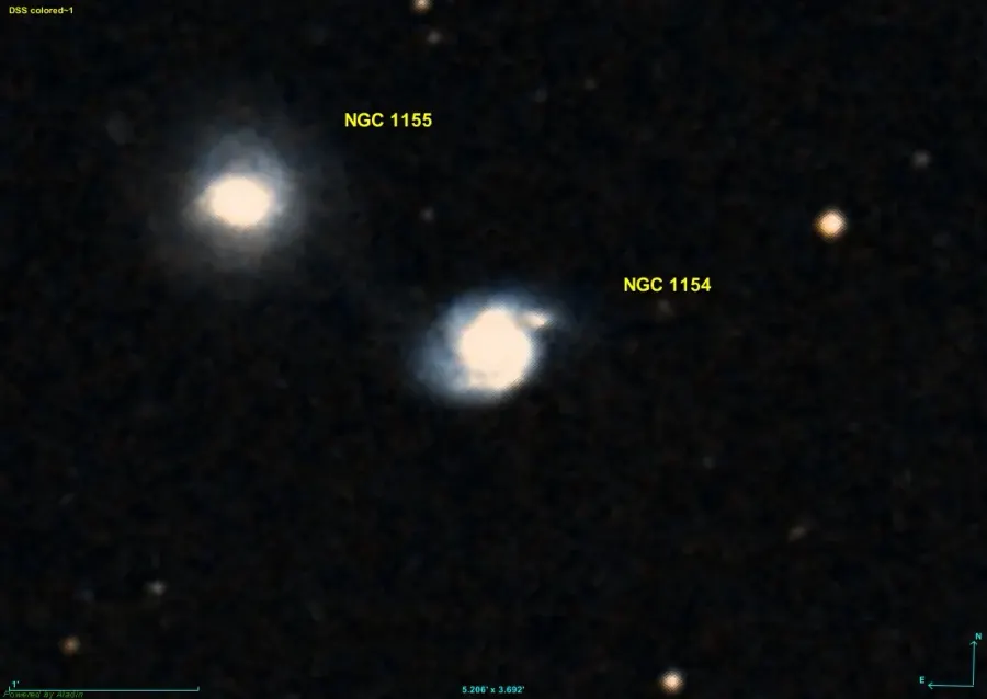 La carte NGC 1154