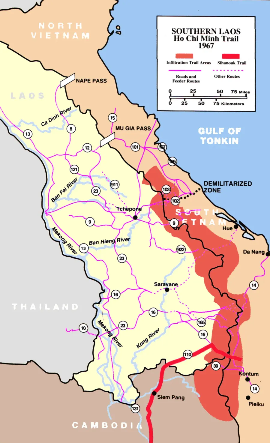 La carte Piste Hô Chi Minh