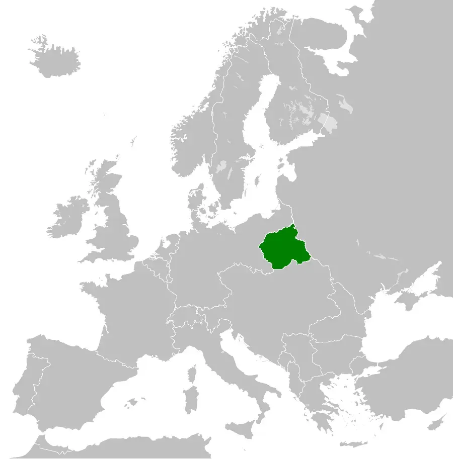 La carte Royaume de Pologne