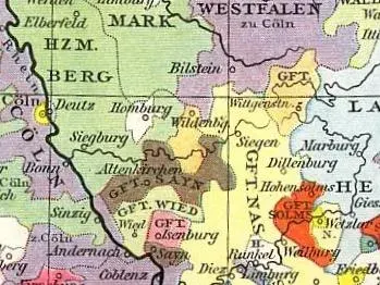 La carte Comté de Sayn-Wittgenstein
