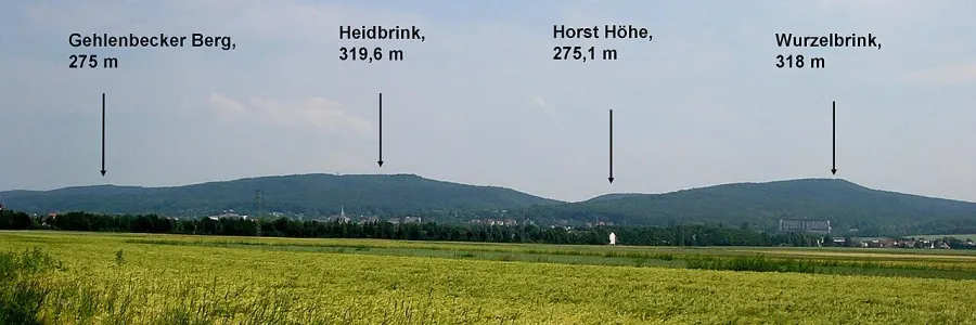 La carte Wiehengebirge