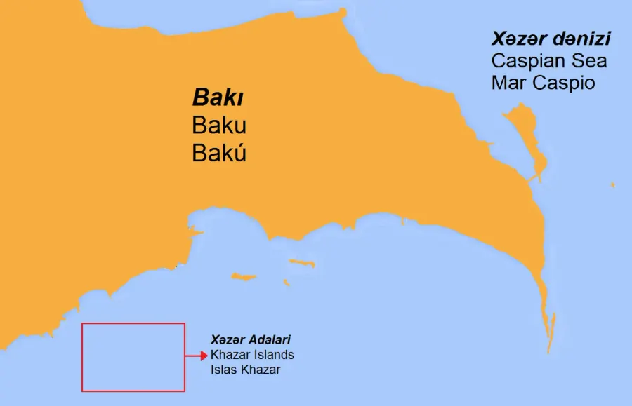 La carte Îles Khazar
