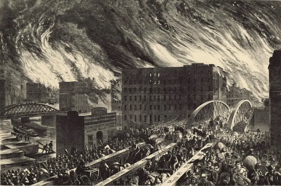 La carte Grand incendie de Chicago