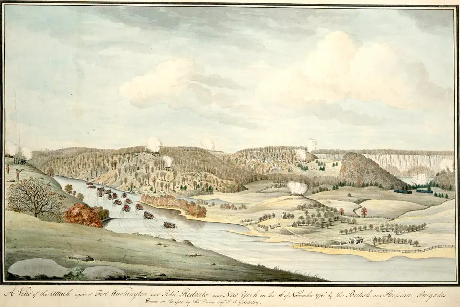 La carte Bataille de Fort Washington