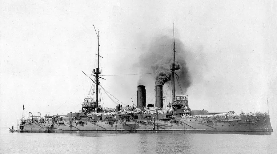 The Japanese battleship Asahi card