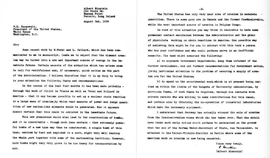 La carte Lettre Einstein-Szilárd