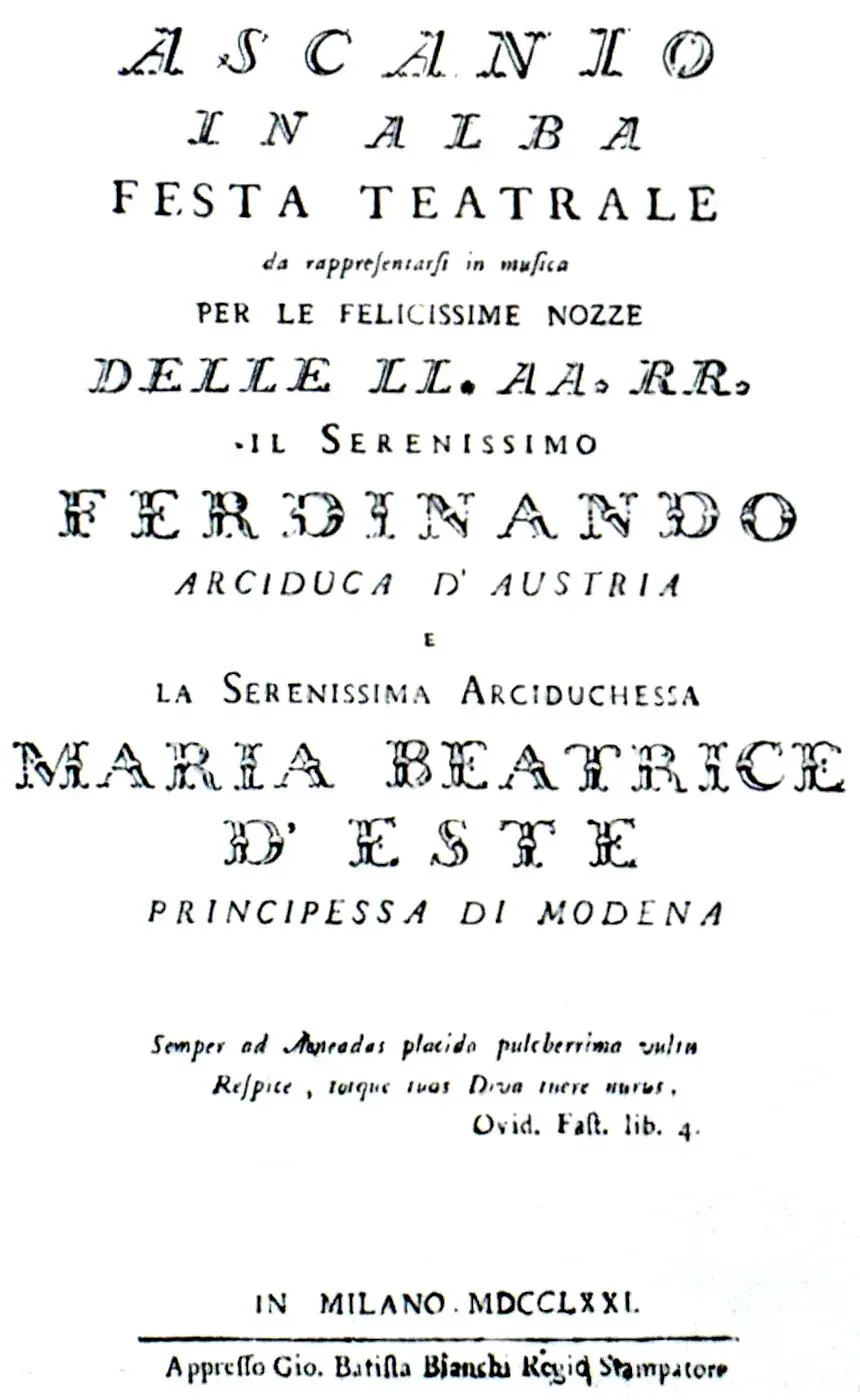 La carte Ascanio in Alba
