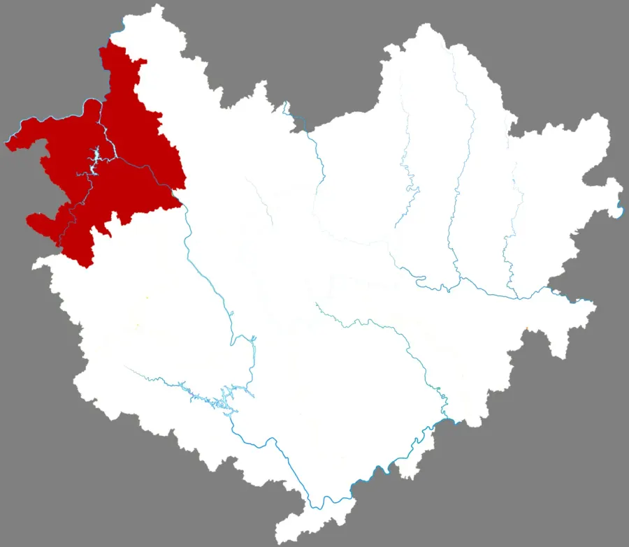 La carte Xian de Tian'e