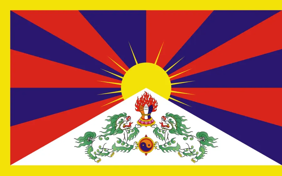 La carte Drapeau du Tibet