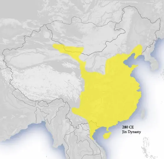 La carte Dynastie Jin