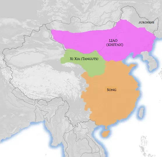 La carte Dynastie des Xia occidentaux
