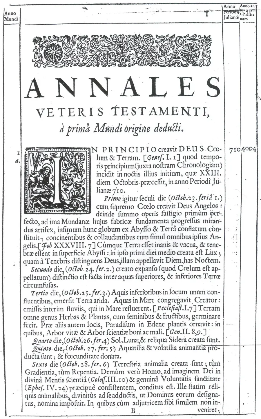 The Ussher chronology card