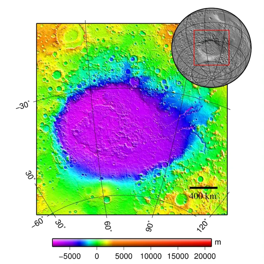 La carte Hellas Planitia