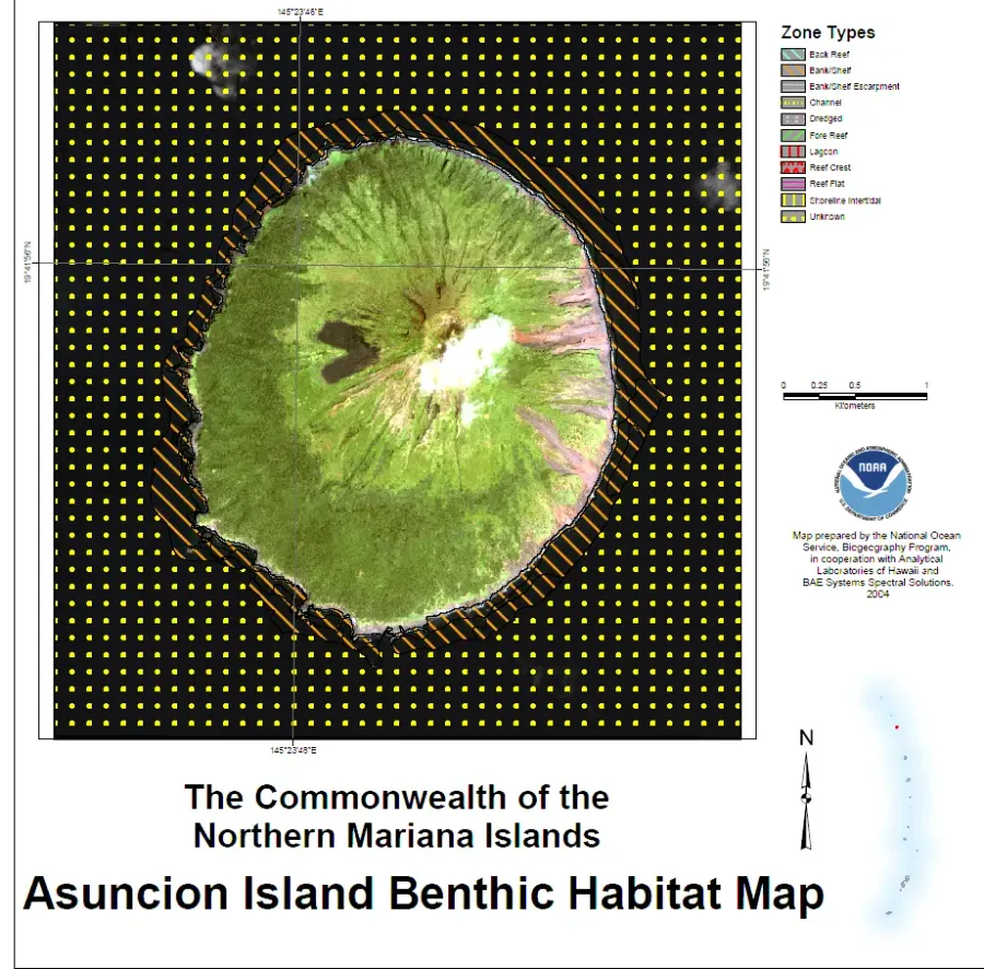 La carte Île Asuncion
