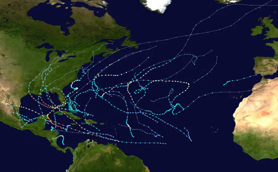 The 2005 Atlantic hurricane season card