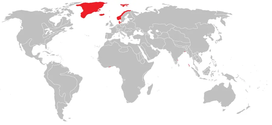 La carte Colonisation danoise des Amériques