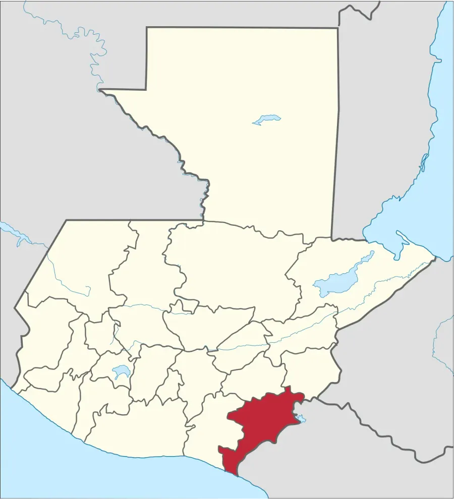 La carte Département de Jutiapa