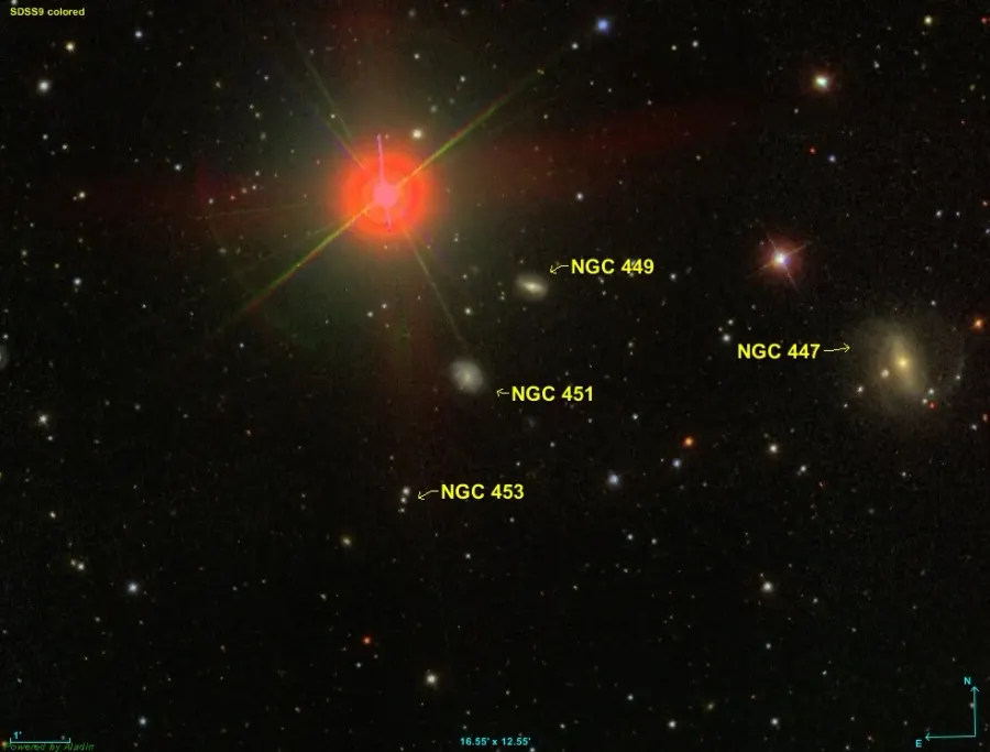 La carte NGC 451