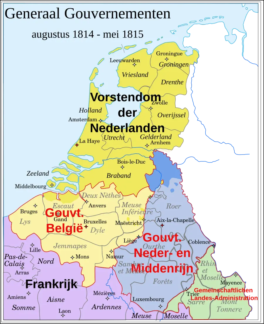 La carte Principauté souveraine des Pays-Bas unis
