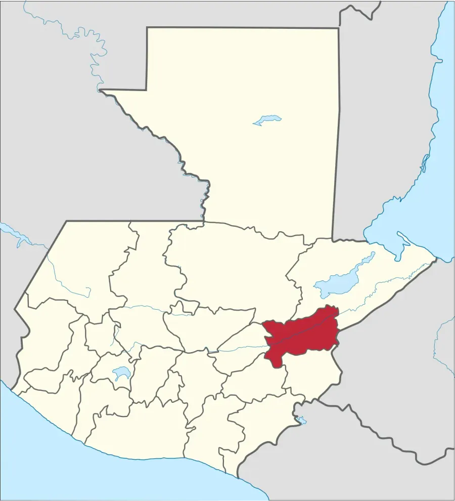 La carte Département de Zacapa