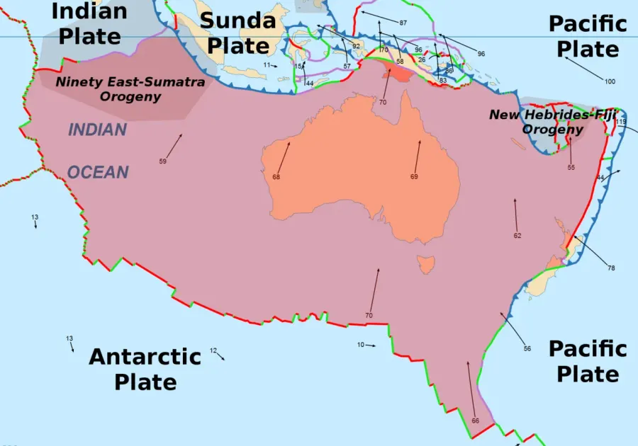 La carte Plaque australienne
