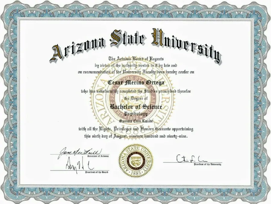 The Bachelor of Science card