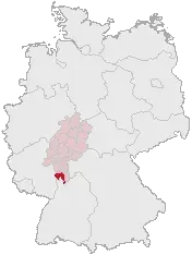 La carte Arrondissement de la Bergstraße