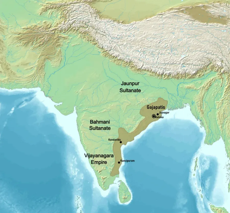 La carte Royaume Gajapati