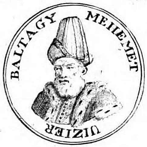 La carte Baltacı Mehmed Pacha