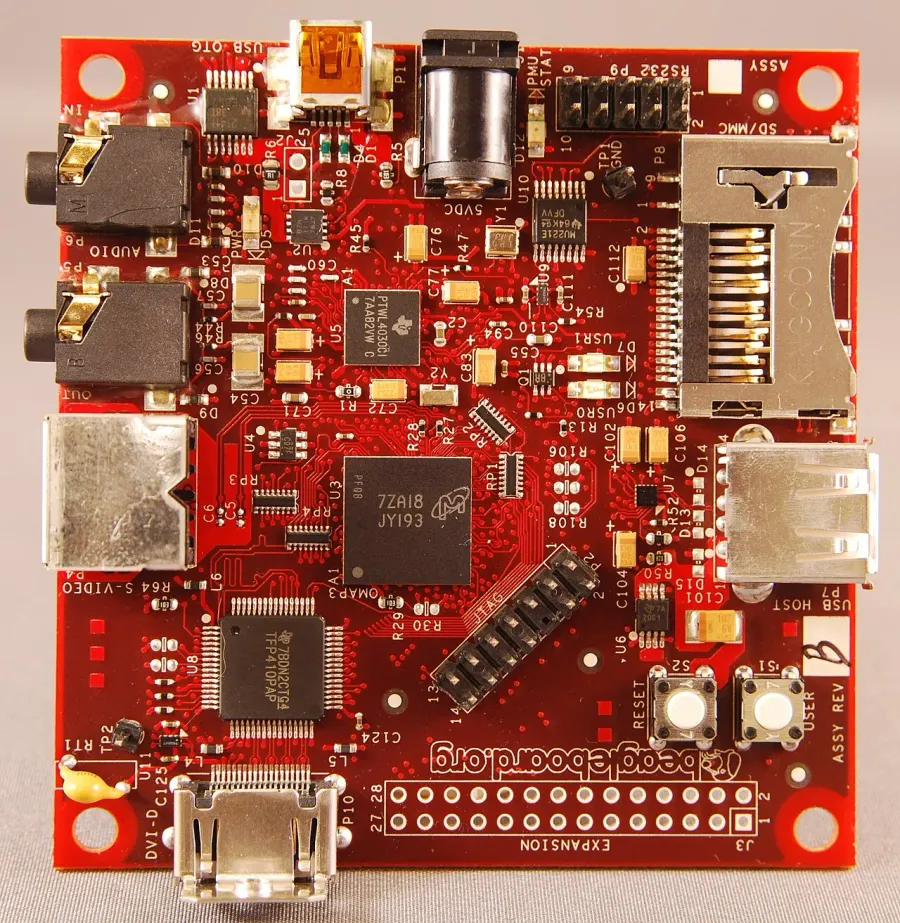 The BeagleBoard card