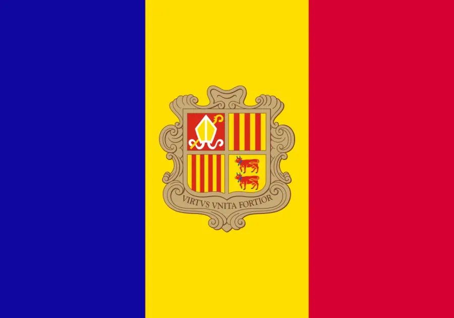 La carte Drapeau de l'Andorre