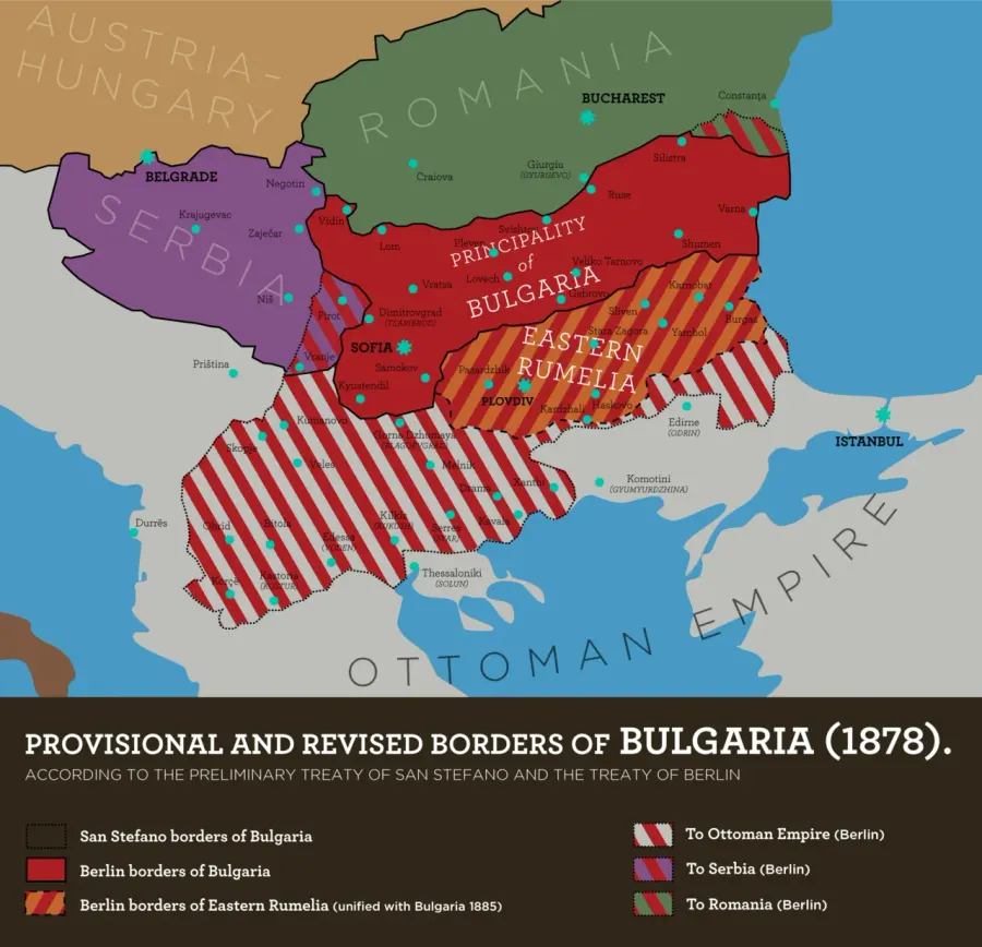 La carte Principauté de Bulgarie