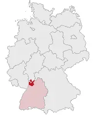 La carte Arrondissement de Rhin-Neckar