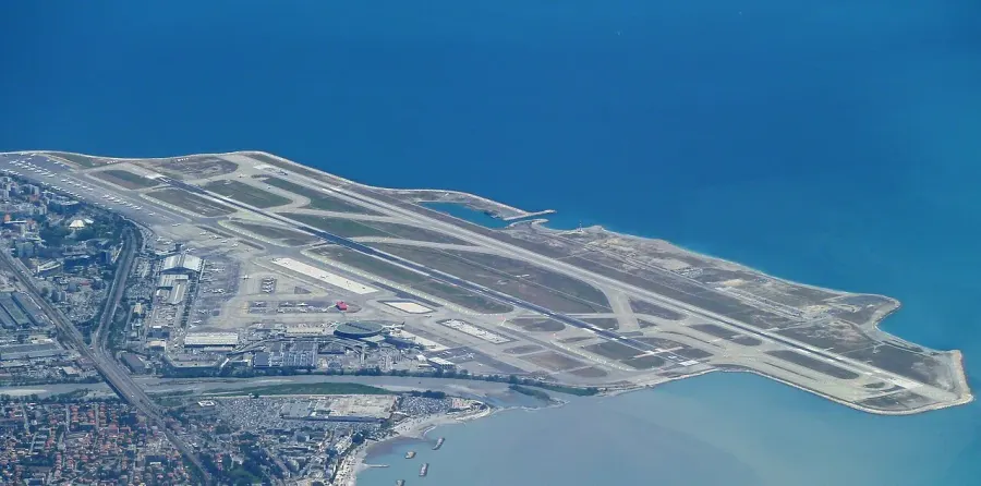 La carte Aéroport de Nice-Côte d'Azur