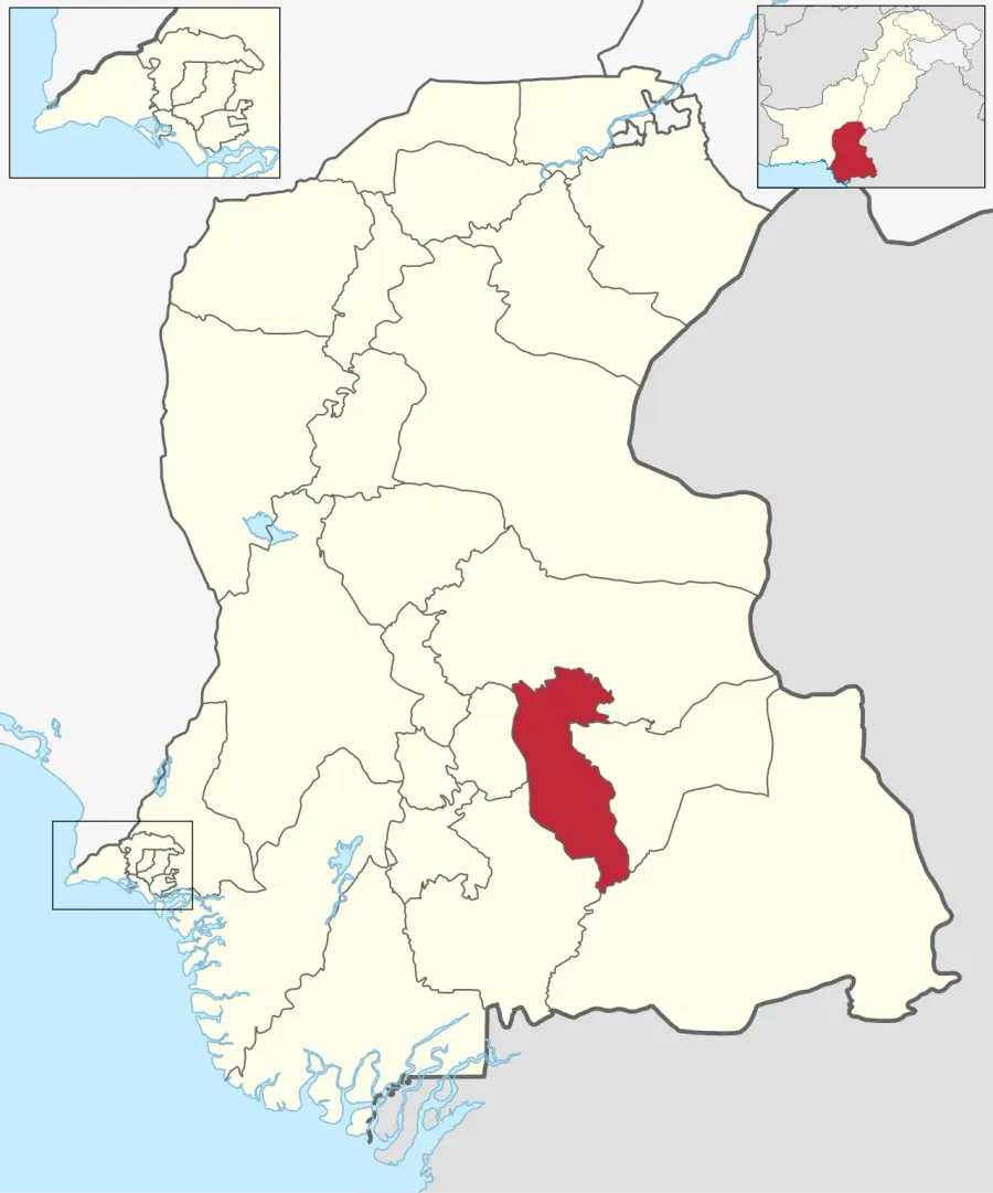 La carte District de Mirpur Khas