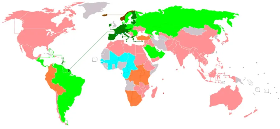 La carte Union économique et monétaire