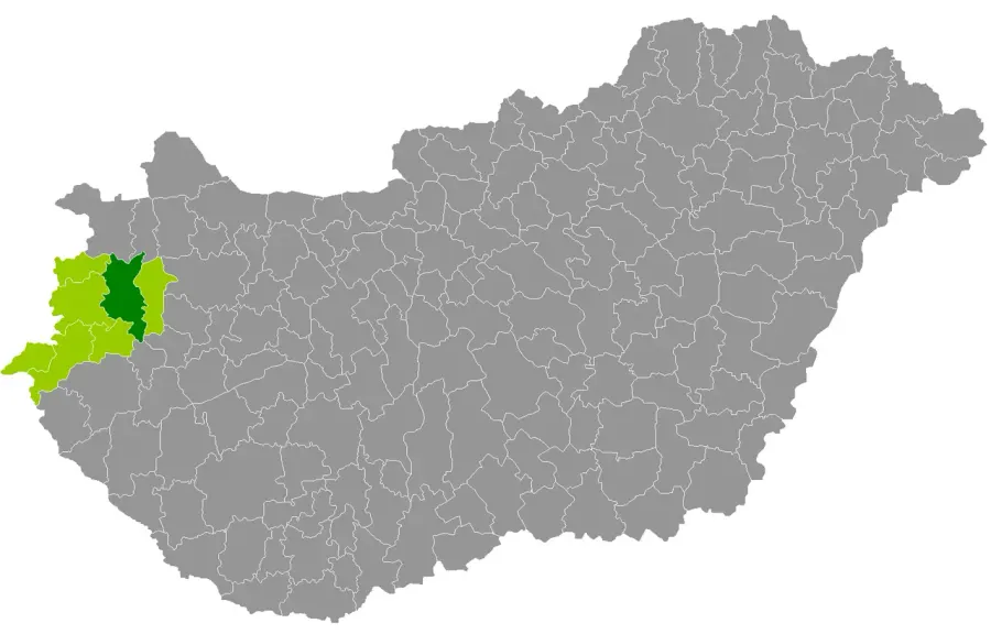 La carte District de Sárvár