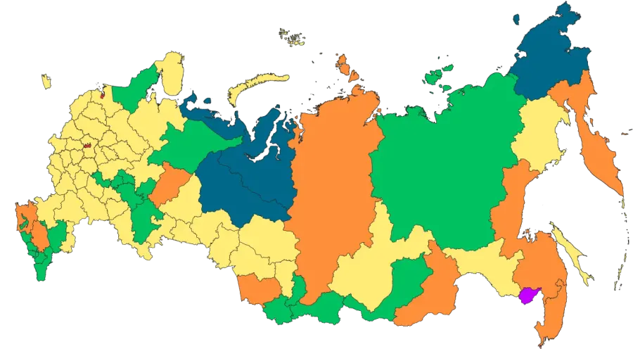 La carte Oblast