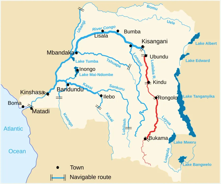 La carte Rivière Lualaba