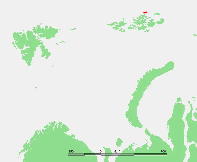 La carte Île Prince Rudolf