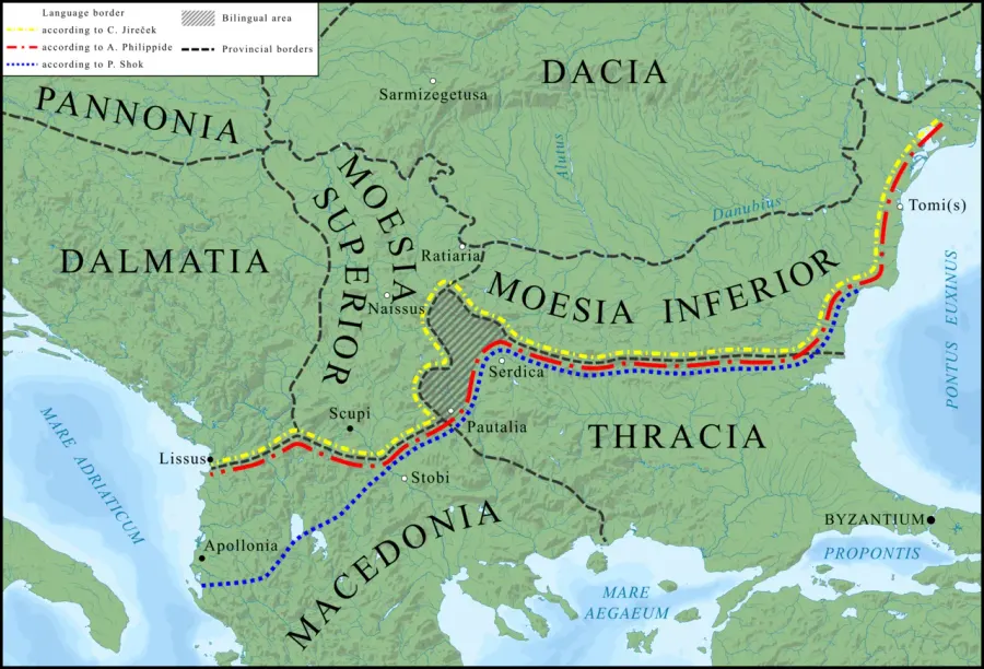 La carte Ligne Jireček