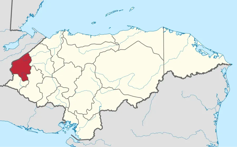 La carte Département de Copán