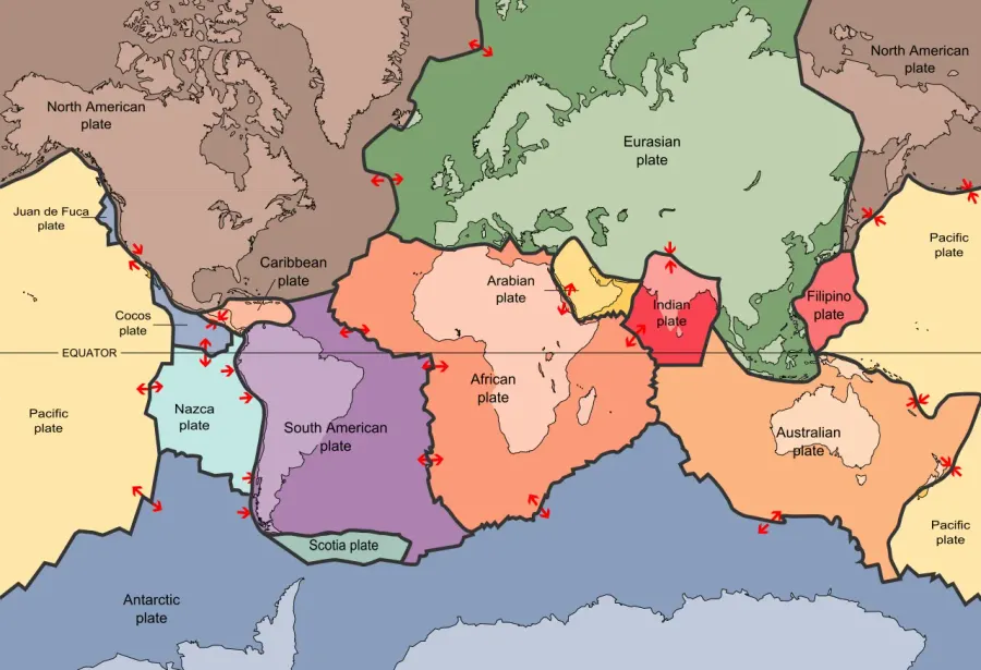 La carte Plaque indo-australienne