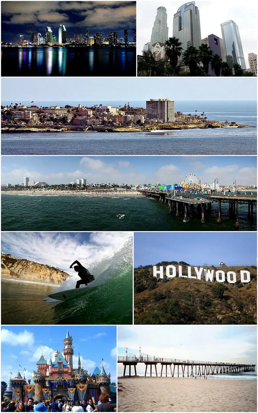 La carte Californie du Sud