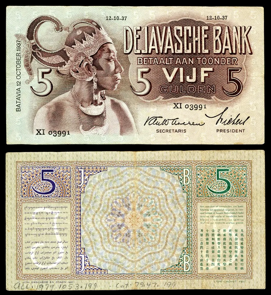 La carte Florin des Indes orientales néerlandaises