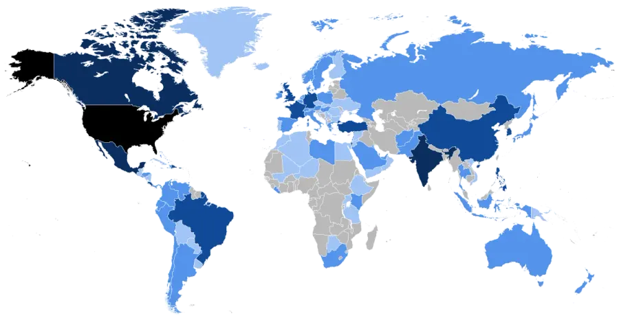La carte Américains