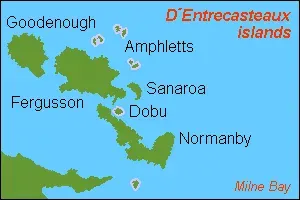 La carte Îles d'Entrecasteaux