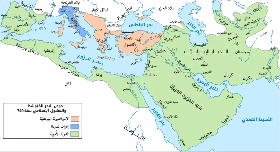 La carte Califat omeyyade