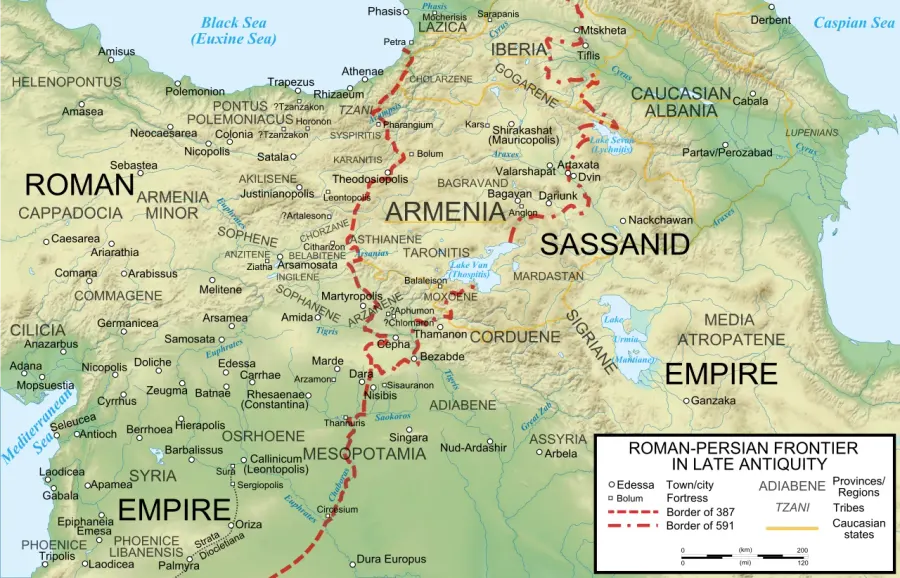 La carte Guerres perso-byzantines